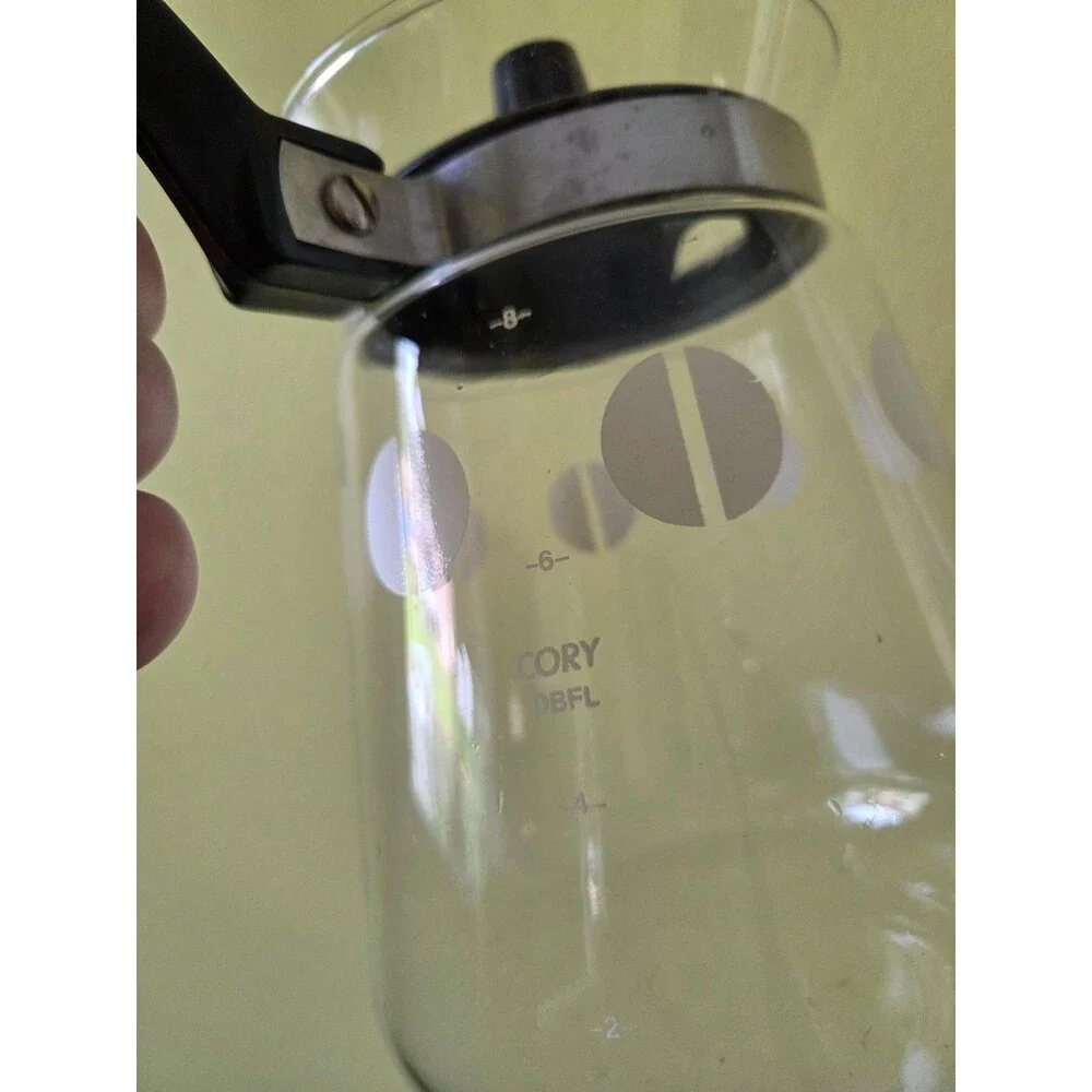 50s Cory Glass Coffee Pot – Gray Dot Atomic Carafe